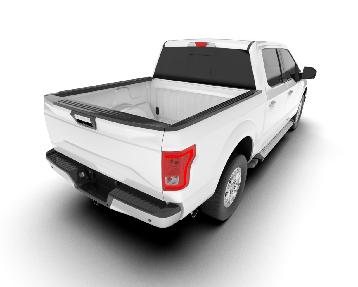 White pickup truck isolated on transparent background. 3d rendering - illustration png