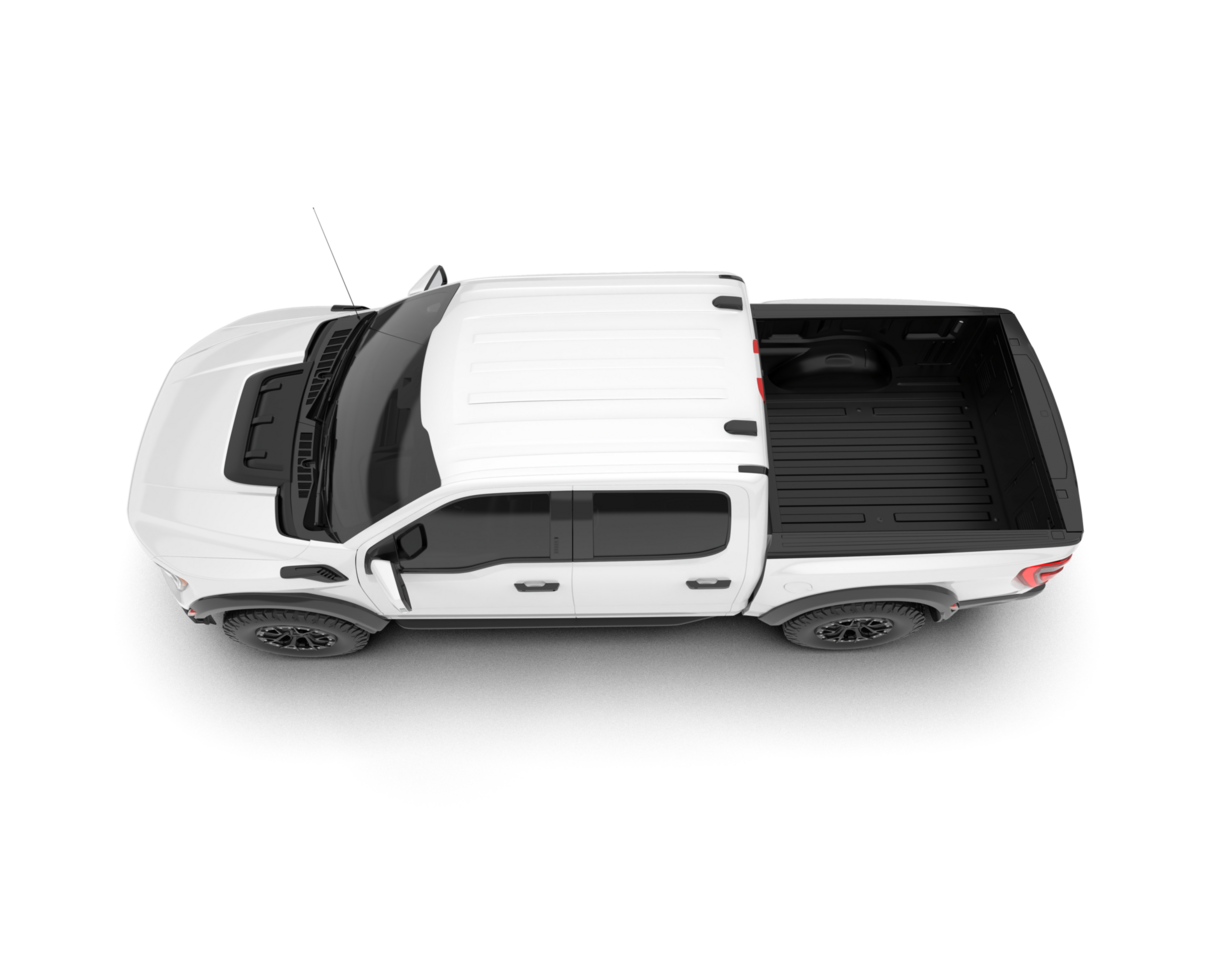 White pickup truck isolated on transparent background. 3d rendering - illustration png