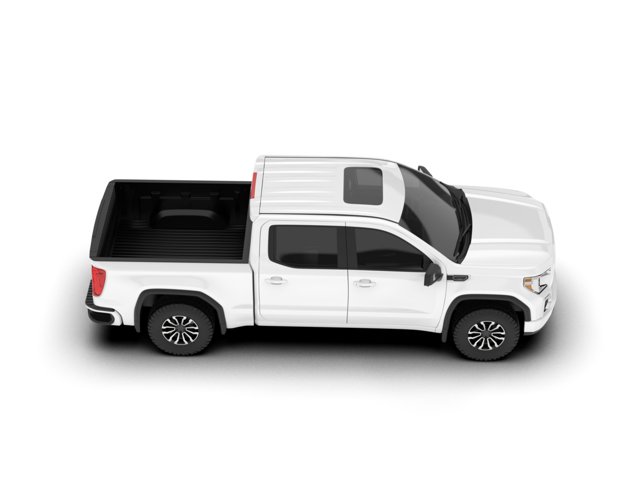 White pickup truck isolated on transparent background. 3d rendering - illustration png