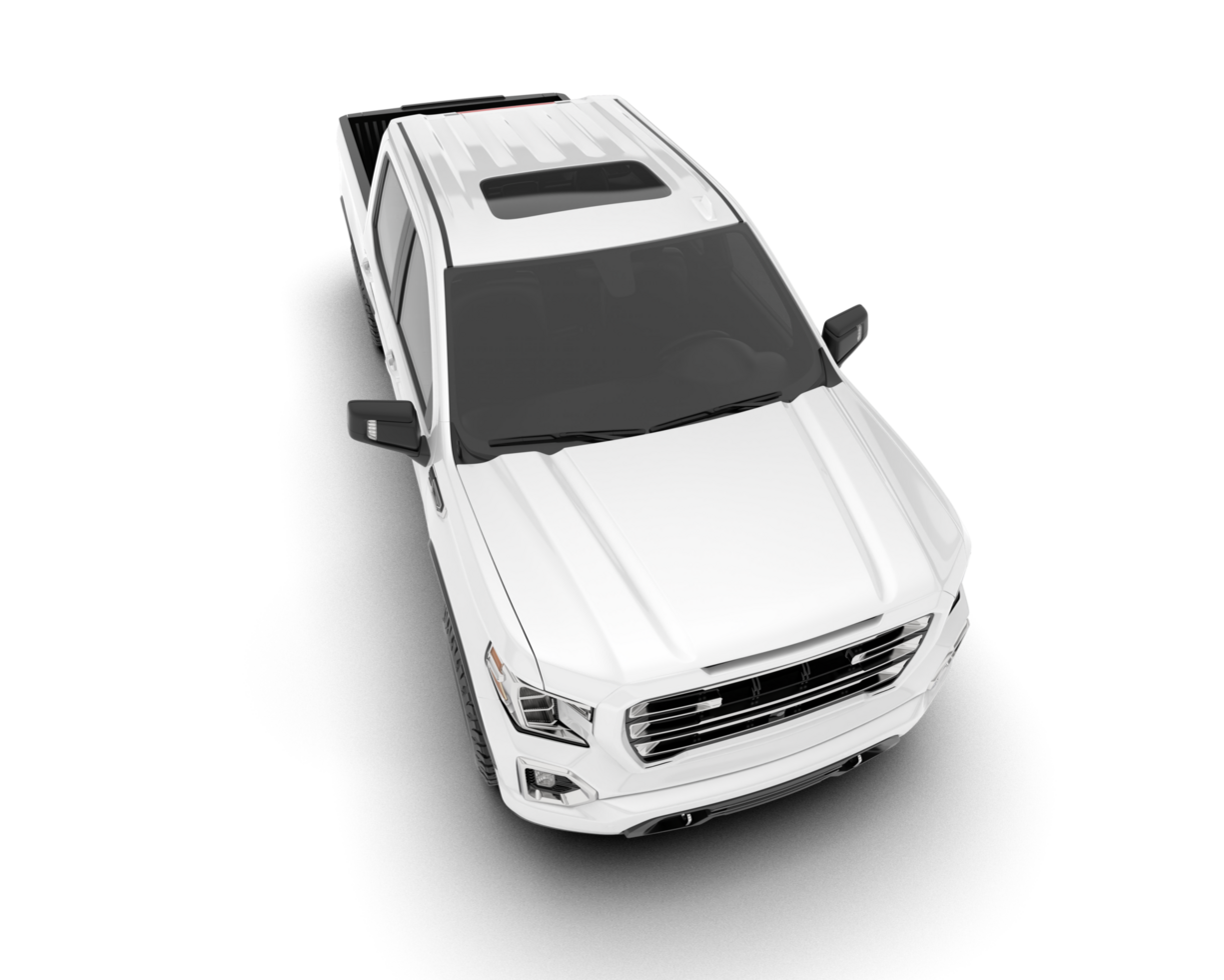 White pickup truck isolated on transparent background. 3d rendering - illustration png