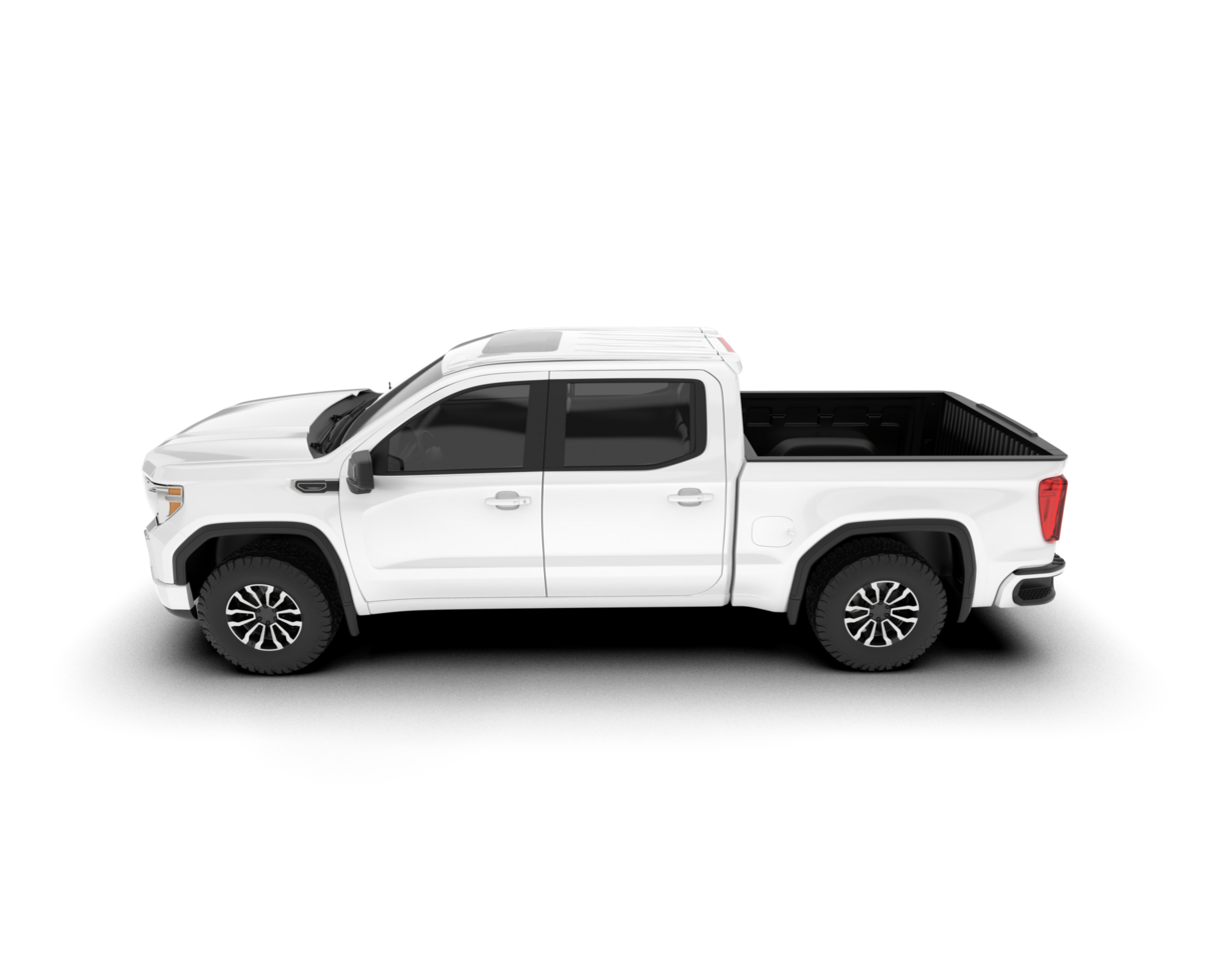 White pickup truck isolated on transparent background. 3d rendering - illustration png