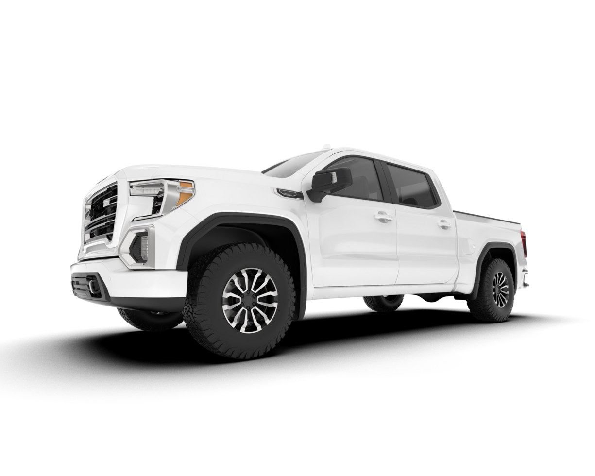White pickup truck isolated on transparent background. 3d rendering - illustration png
