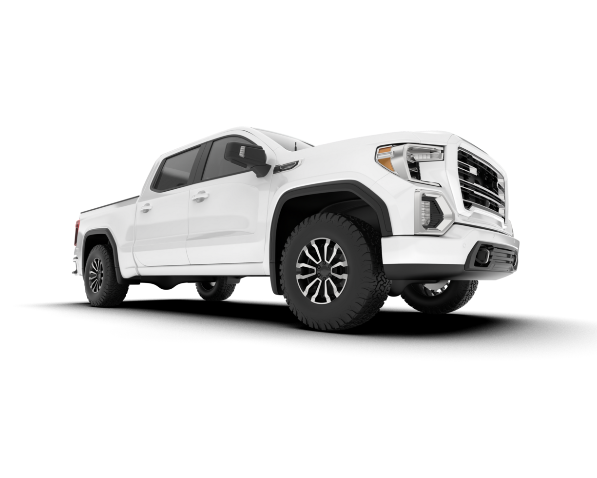 White pickup truck isolated on transparent background. 3d rendering - illustration png