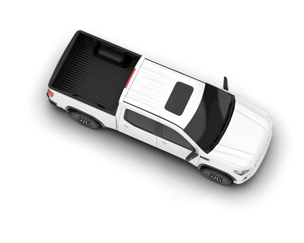 White pickup truck isolated on transparent background. 3d rendering - illustration png