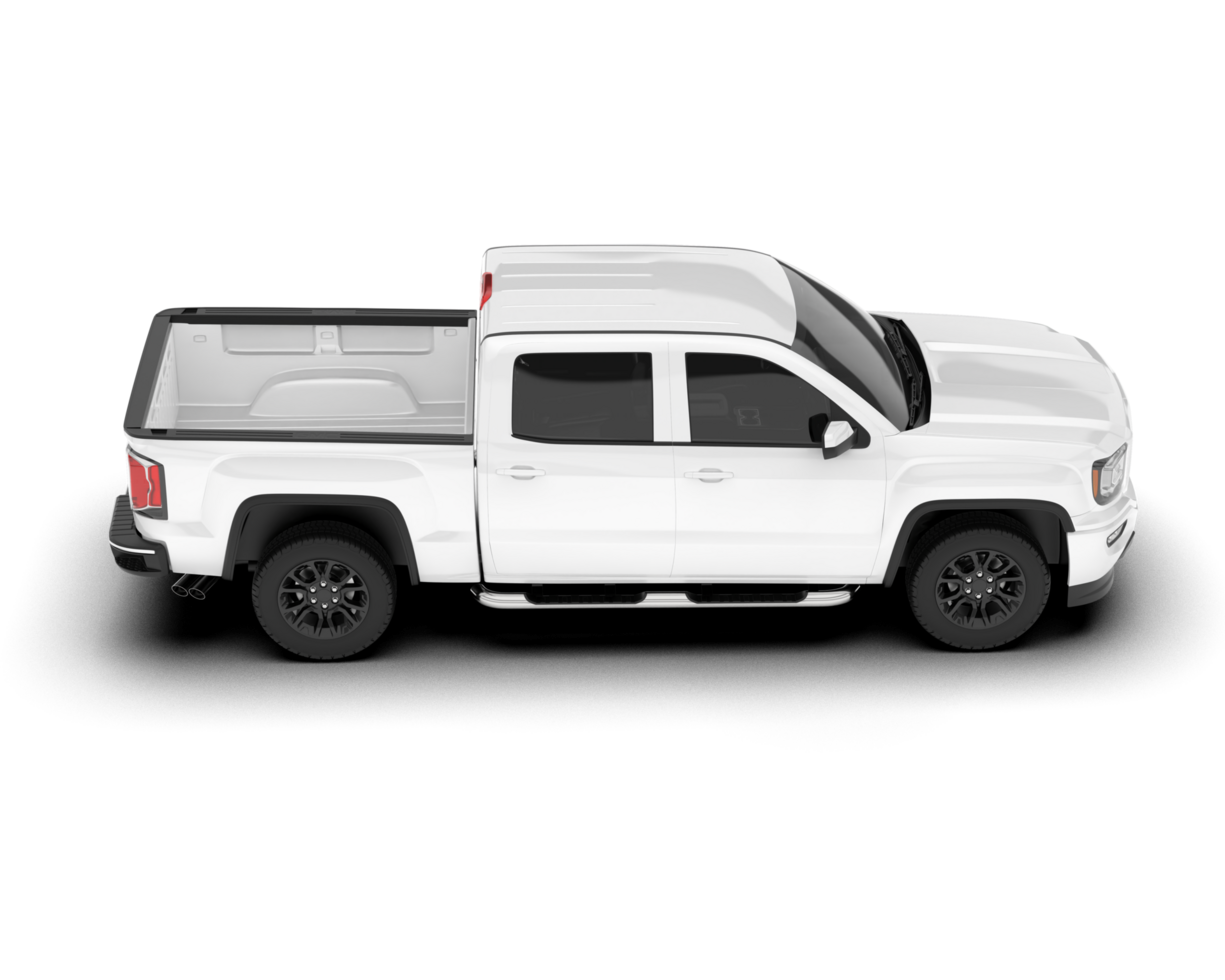 White pickup truck isolated on transparent background. 3d rendering - illustration png