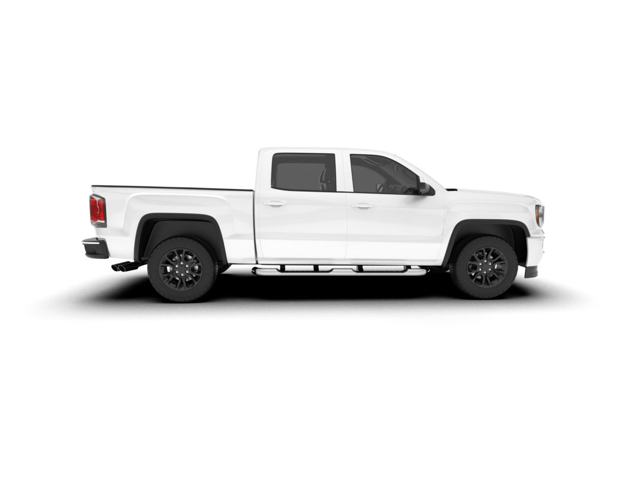 White pickup truck isolated on transparent background. 3d rendering - illustration png