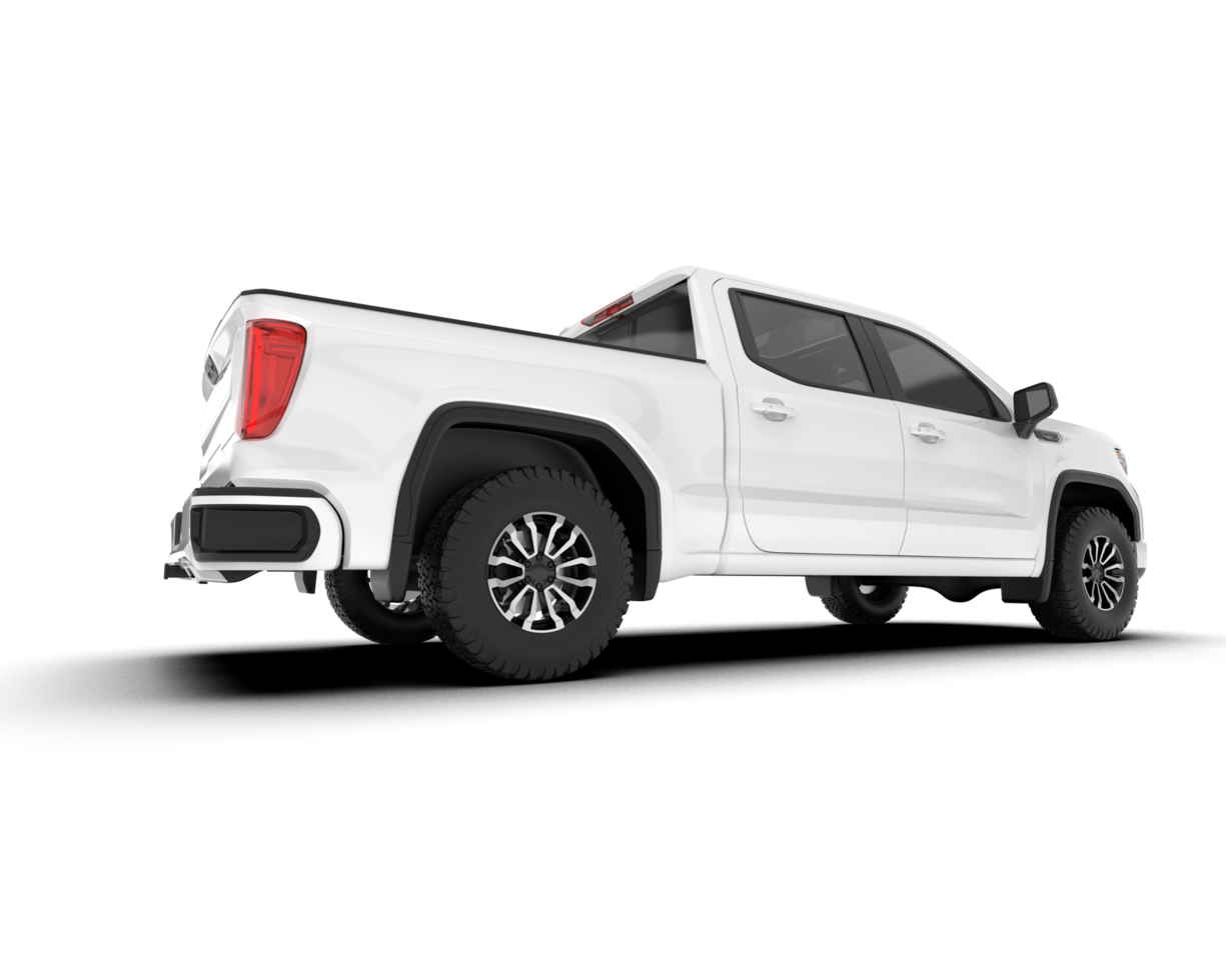 White pickup truck isolated on transparent background. 3d rendering - illustration png