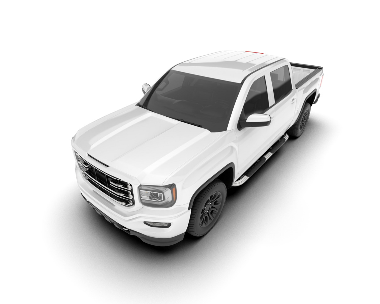 White pickup truck isolated on transparent background. 3d rendering - illustration png