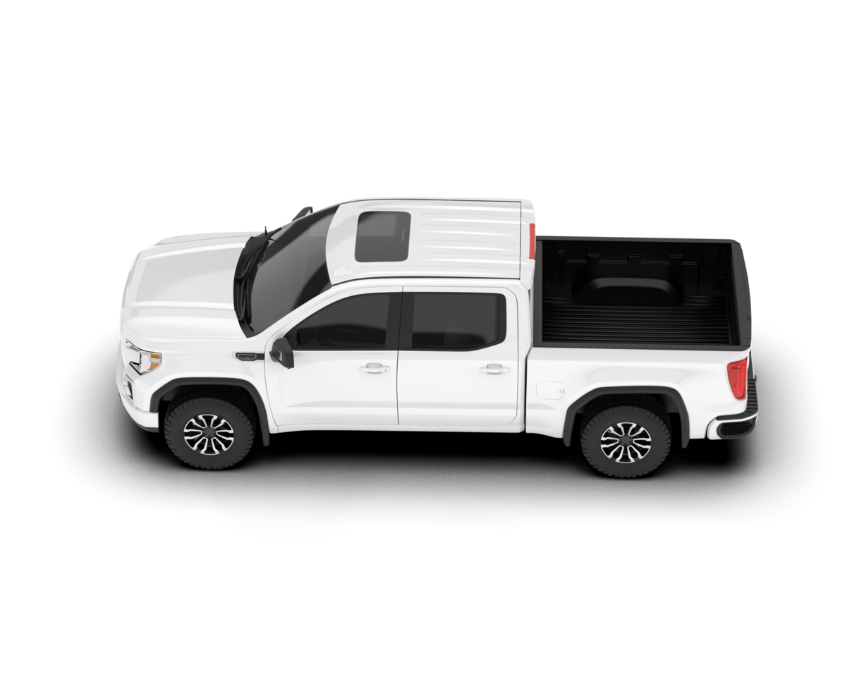 White pickup truck isolated on transparent background. 3d rendering - illustration png
