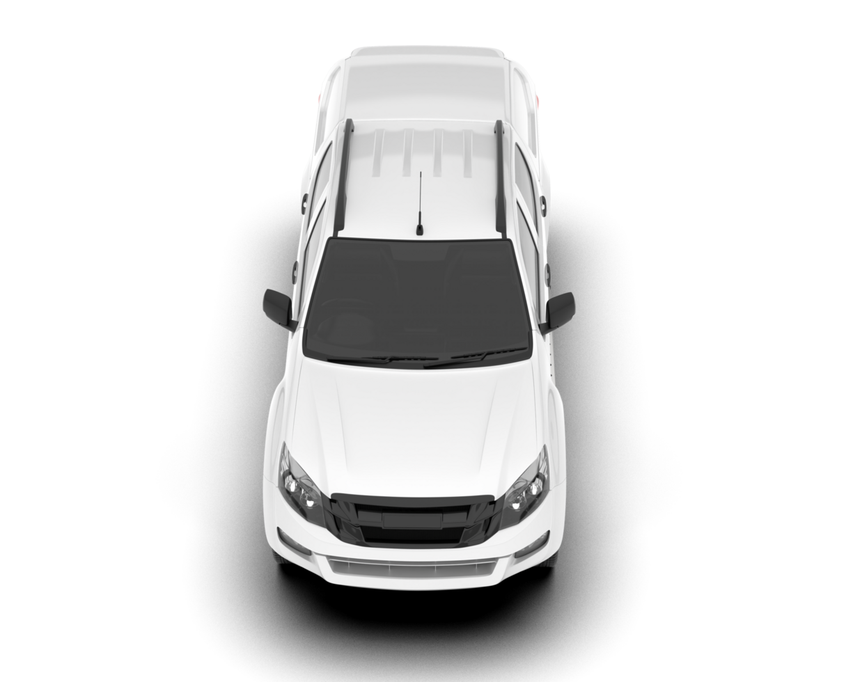 White pickup truck isolated on transparent background. 3d rendering - illustration png
