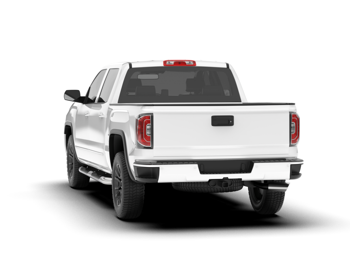 White pickup truck isolated on transparent background. 3d rendering - illustration png