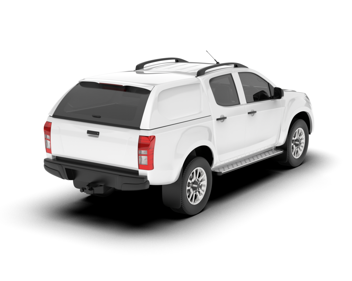 White pickup truck isolated on transparent background. 3d rendering - illustration png