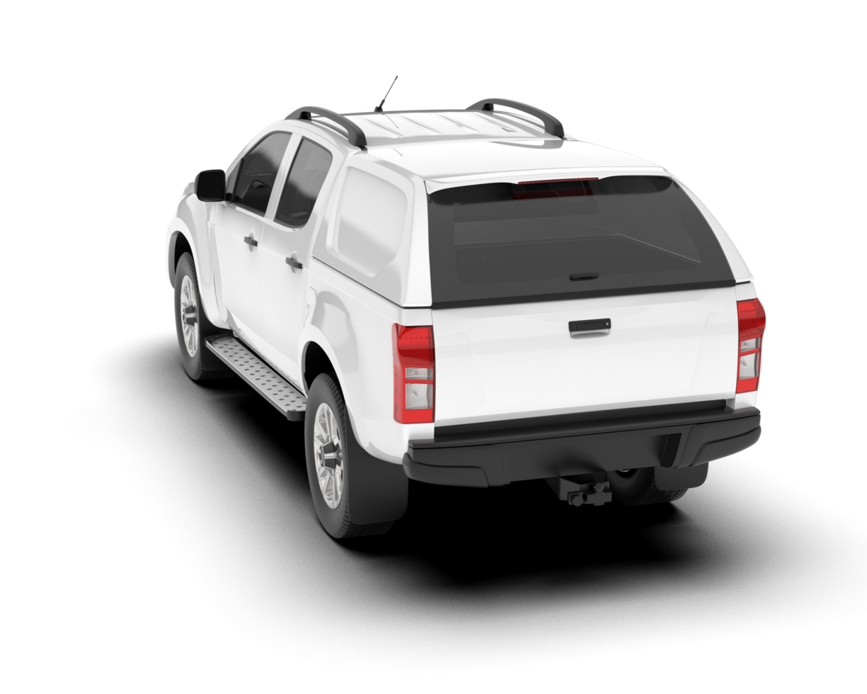 White pickup truck isolated on transparent background. 3d rendering - illustration png