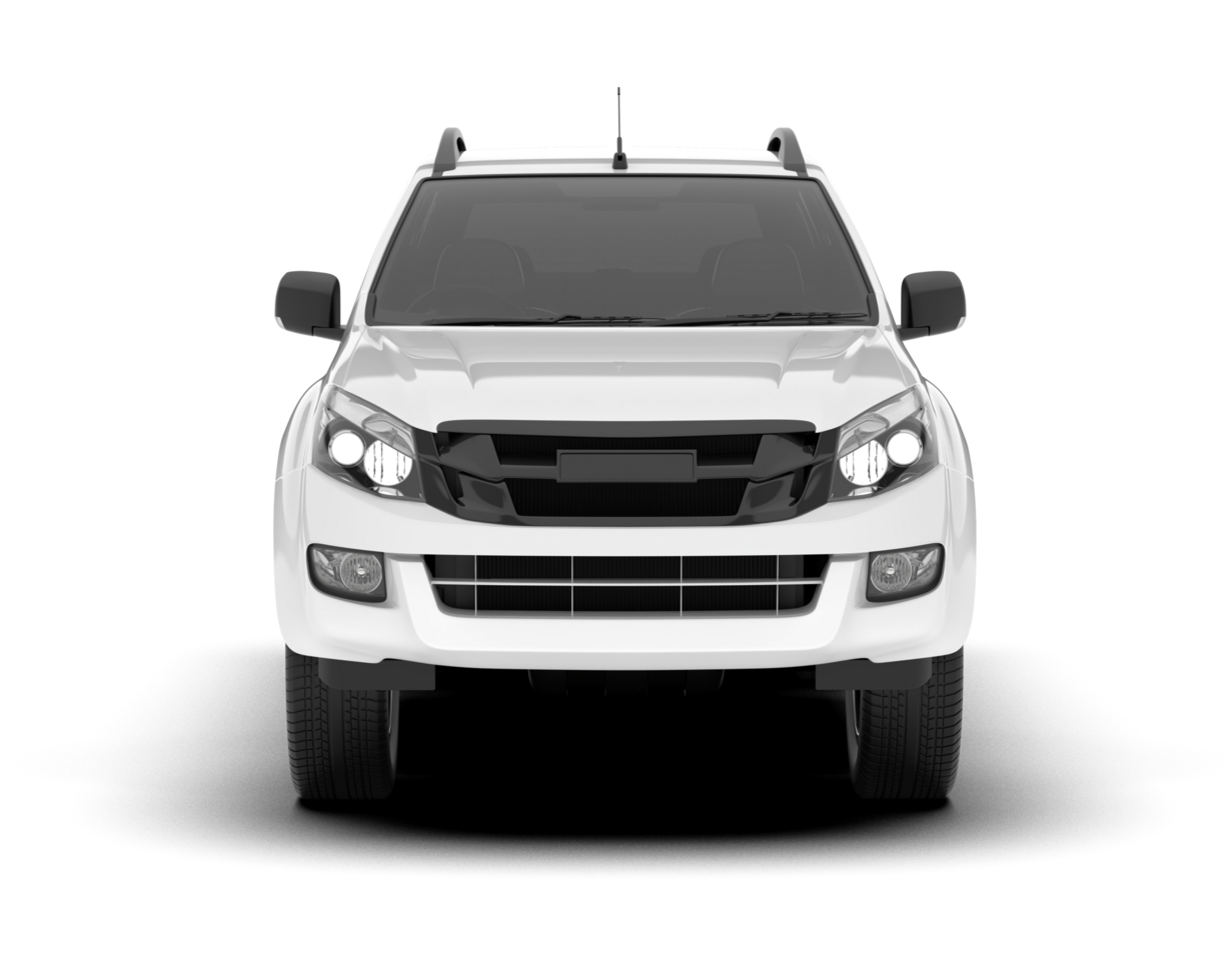 White pickup truck isolated on transparent background. 3d rendering - illustration png