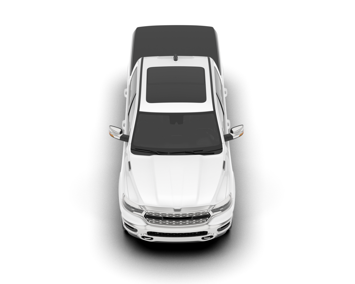 White pickup truck isolated on transparent background. 3d rendering - illustration png