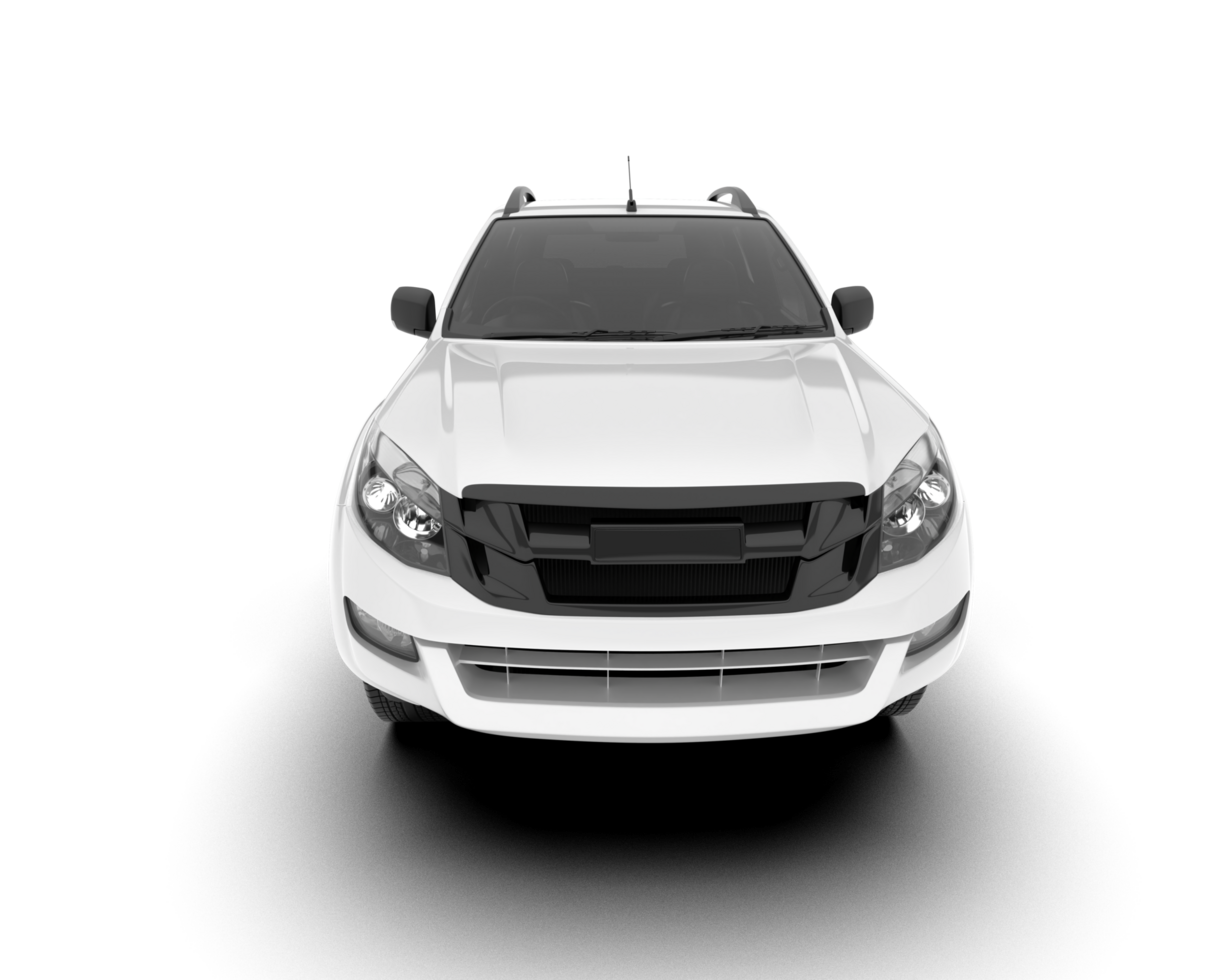 White pickup truck isolated on transparent background. 3d rendering - illustration png