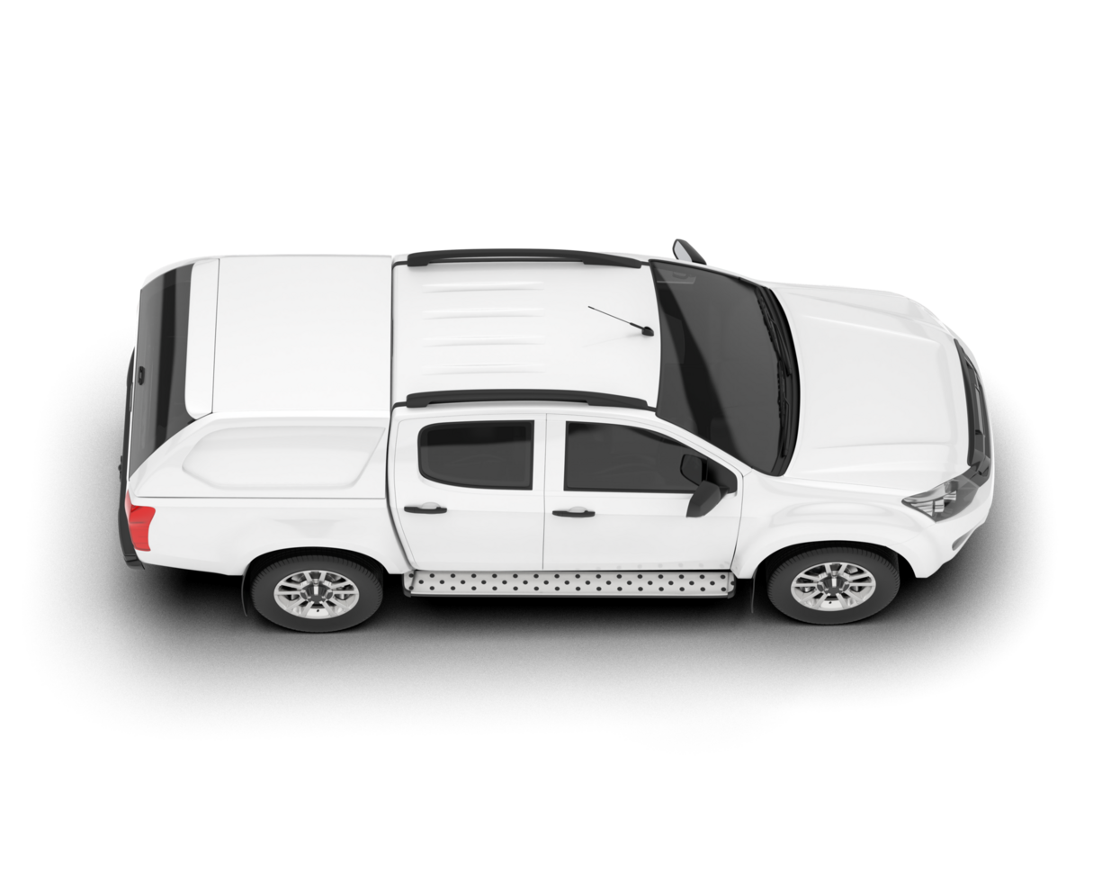 White pickup truck isolated on transparent background. 3d rendering - illustration png