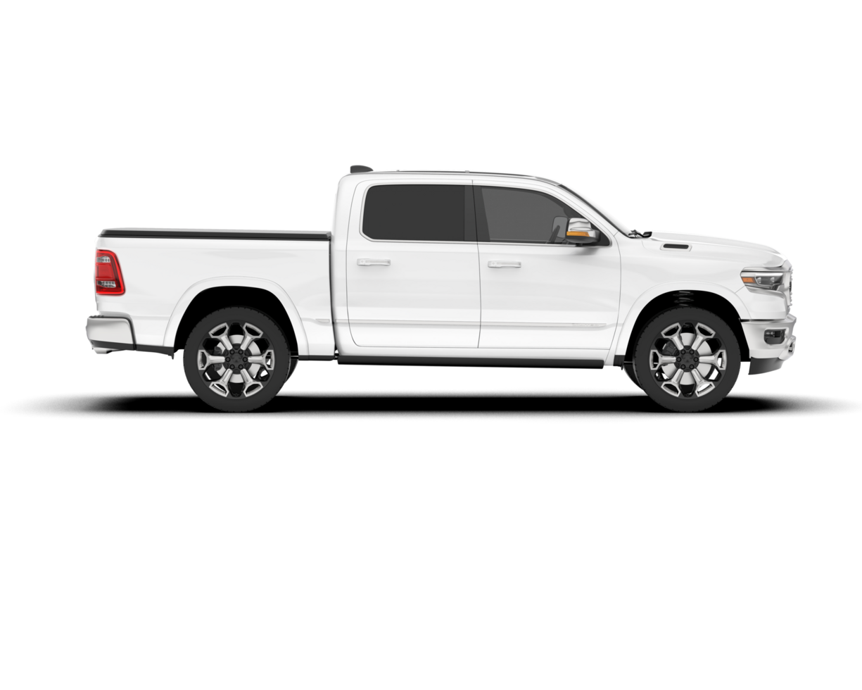 White pickup truck isolated on transparent background. 3d rendering - illustration png