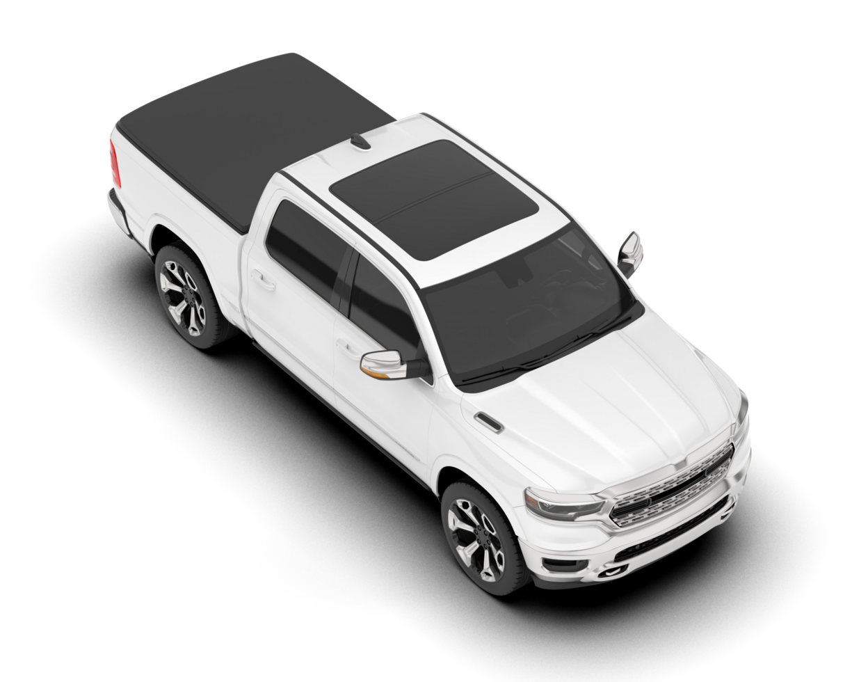 White pickup truck isolated on transparent background. 3d rendering - illustration png