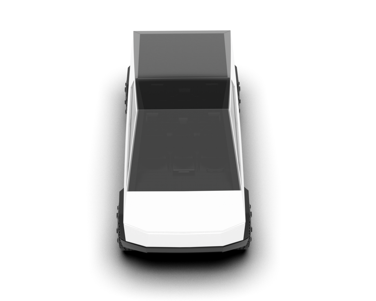 White pickup truck isolated on transparent background. 3d rendering - illustration png