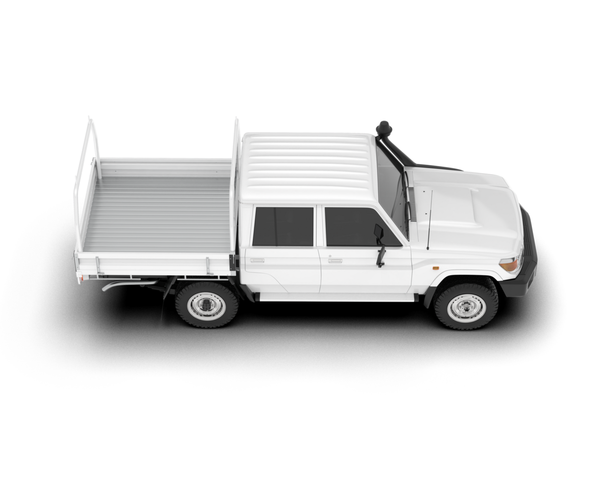 White pickup truck isolated on transparent background. 3d rendering - illustration png