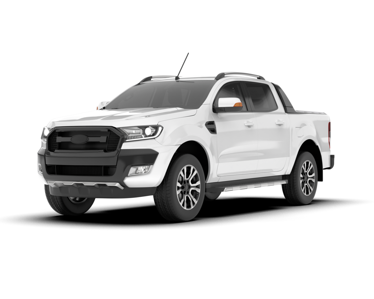 White pickup truck isolated on transparent background. 3d rendering - illustration png