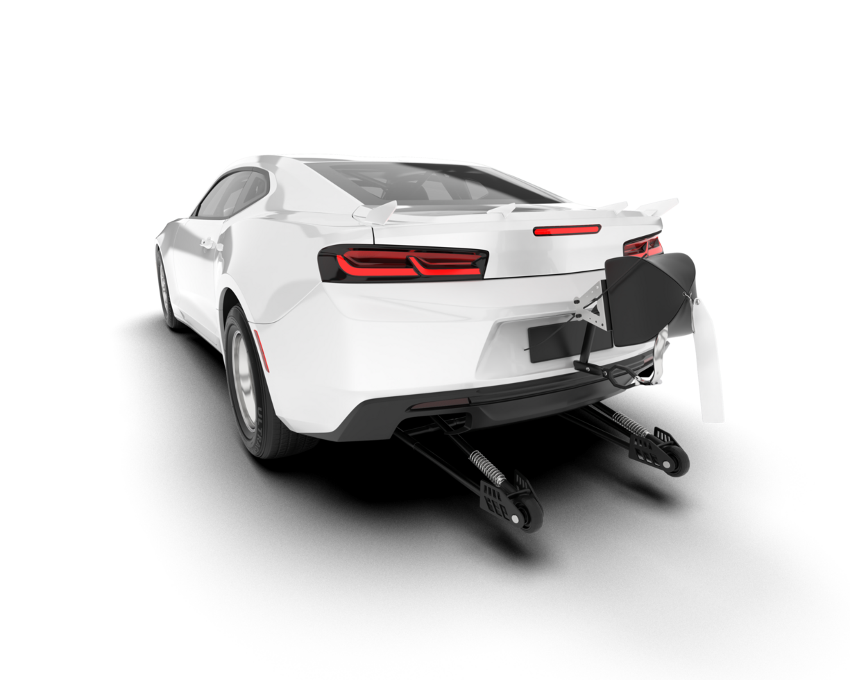 White sport car isolated on transparent background. 3d rendering - illustration png