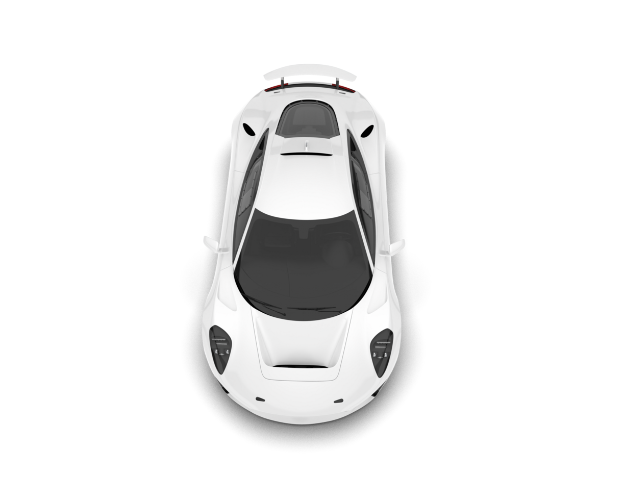 White sport car isolated on transparent background. 3d rendering - illustration png