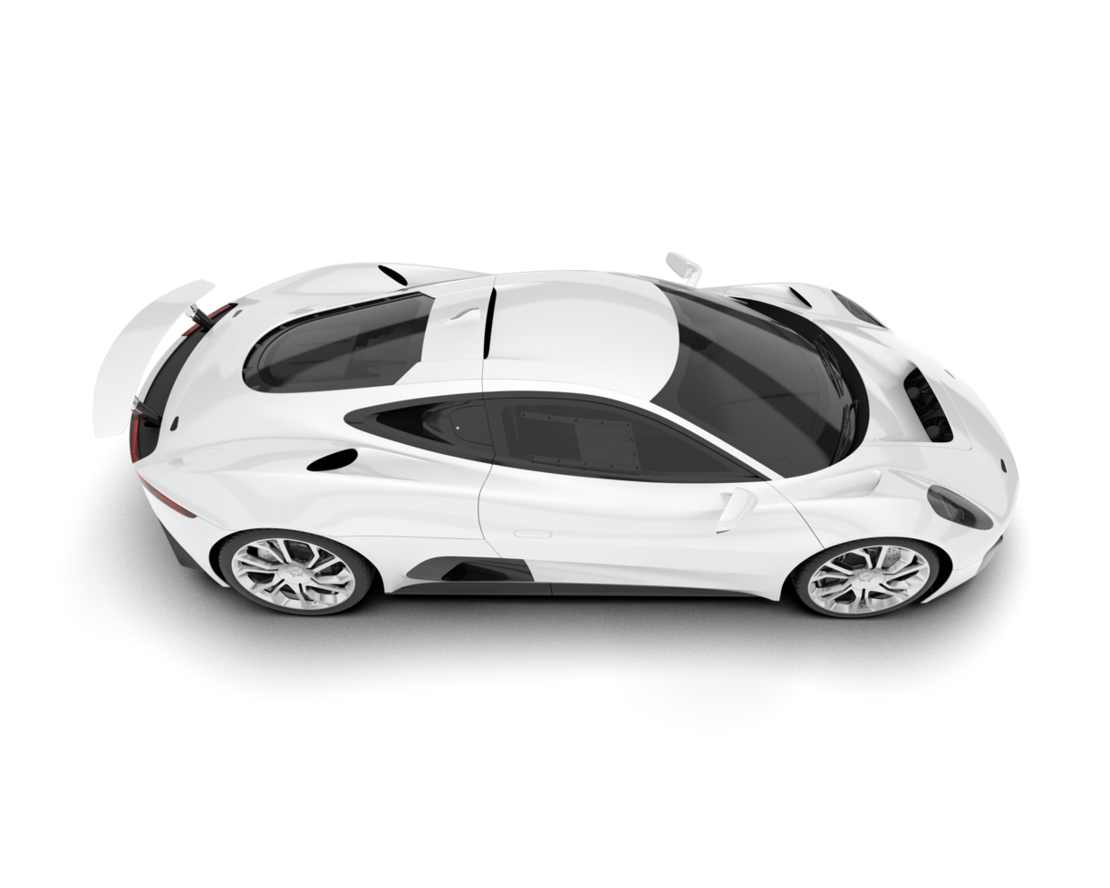 White sport car isolated on transparent background. 3d rendering - illustration png