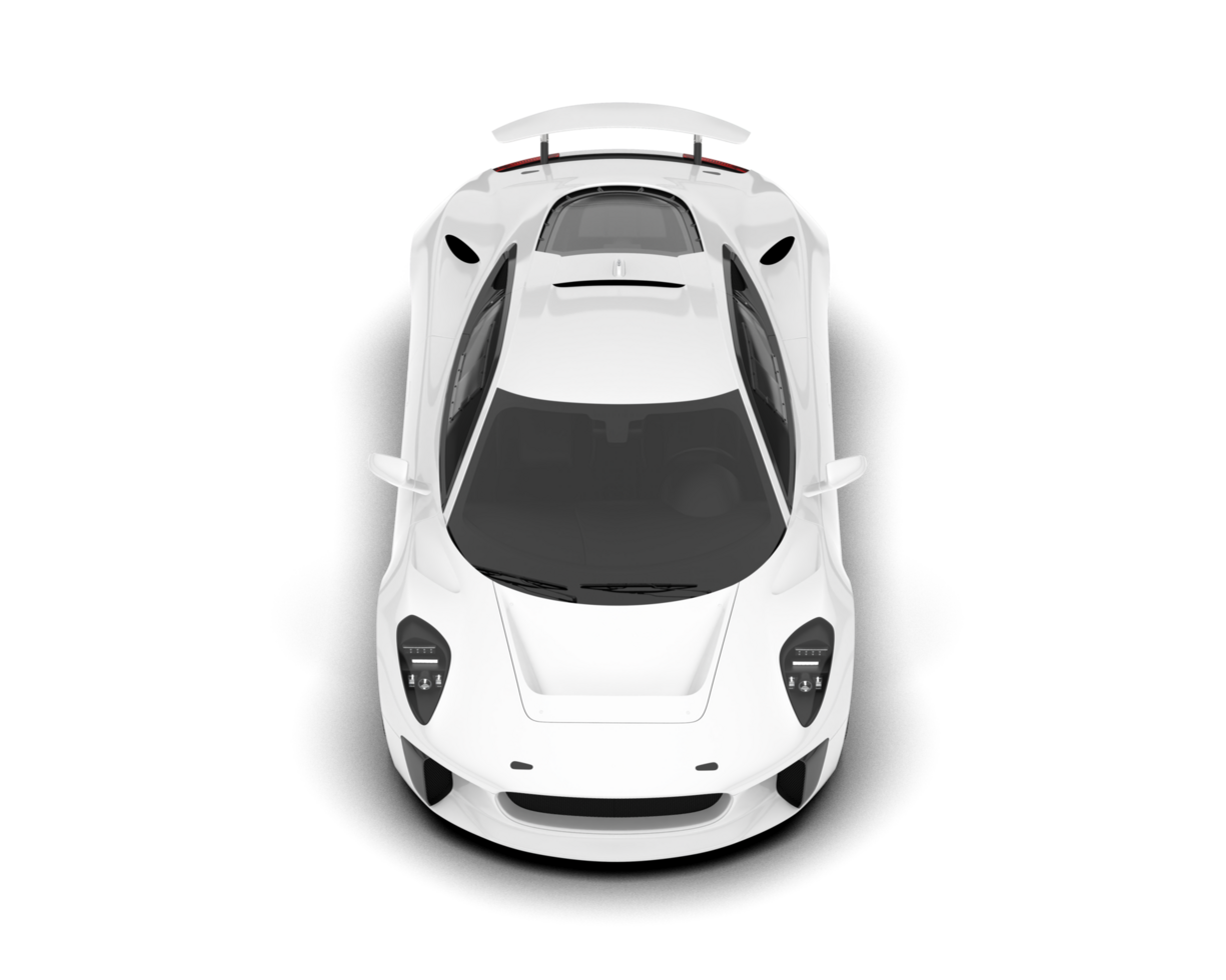 White sport car isolated on transparent background. 3d rendering - illustration png