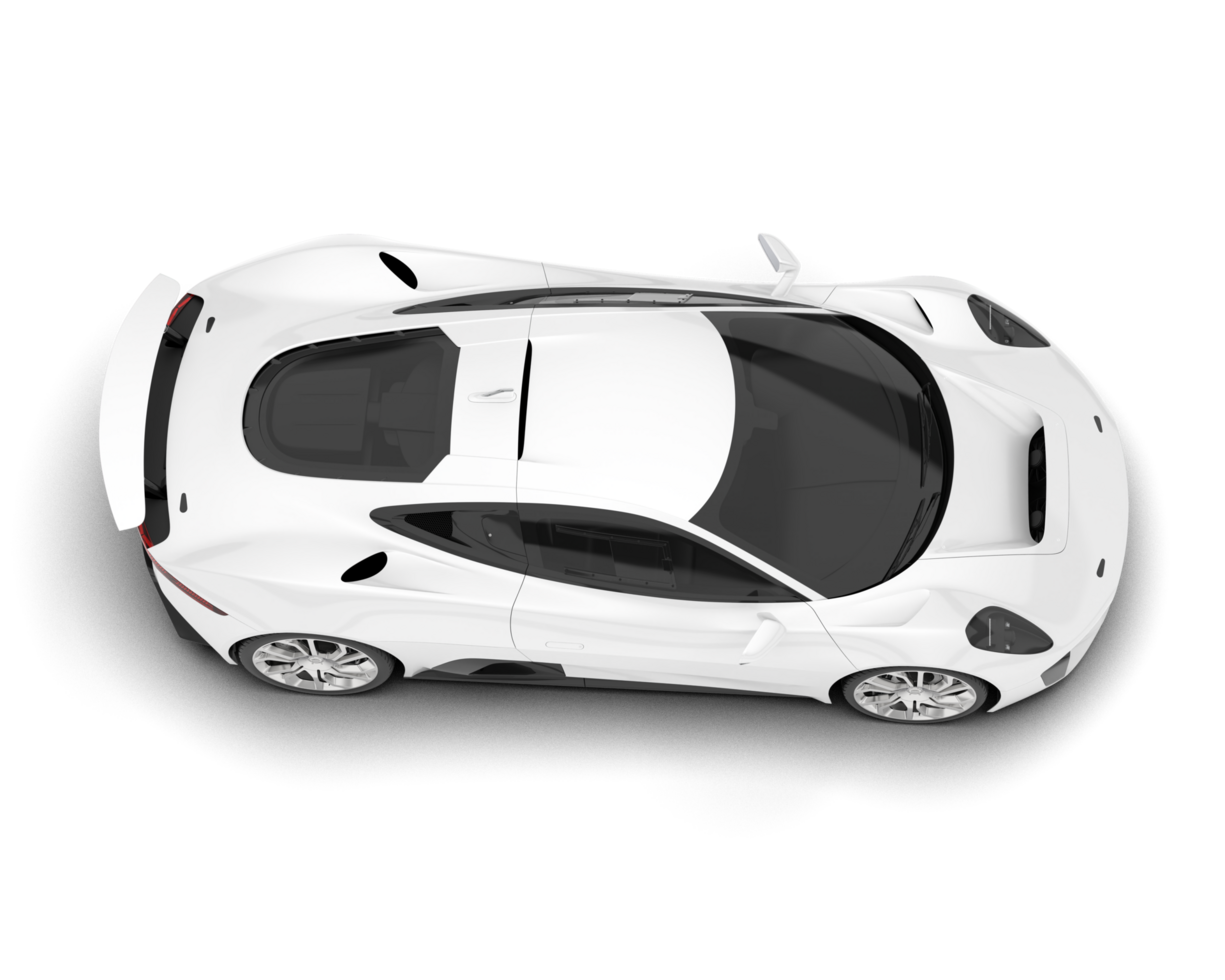 White sport car isolated on transparent background. 3d rendering - illustration png
