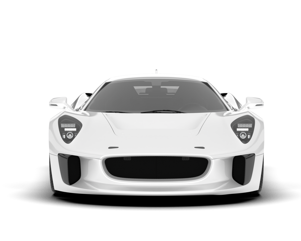 White sport car isolated on transparent background. 3d rendering - illustration png