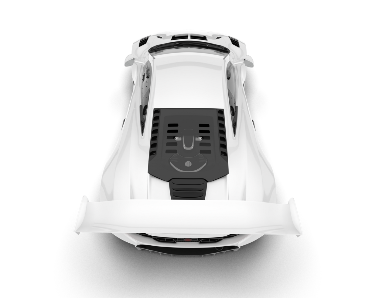 White sport car isolated on transparent background. 3d rendering - illustration png