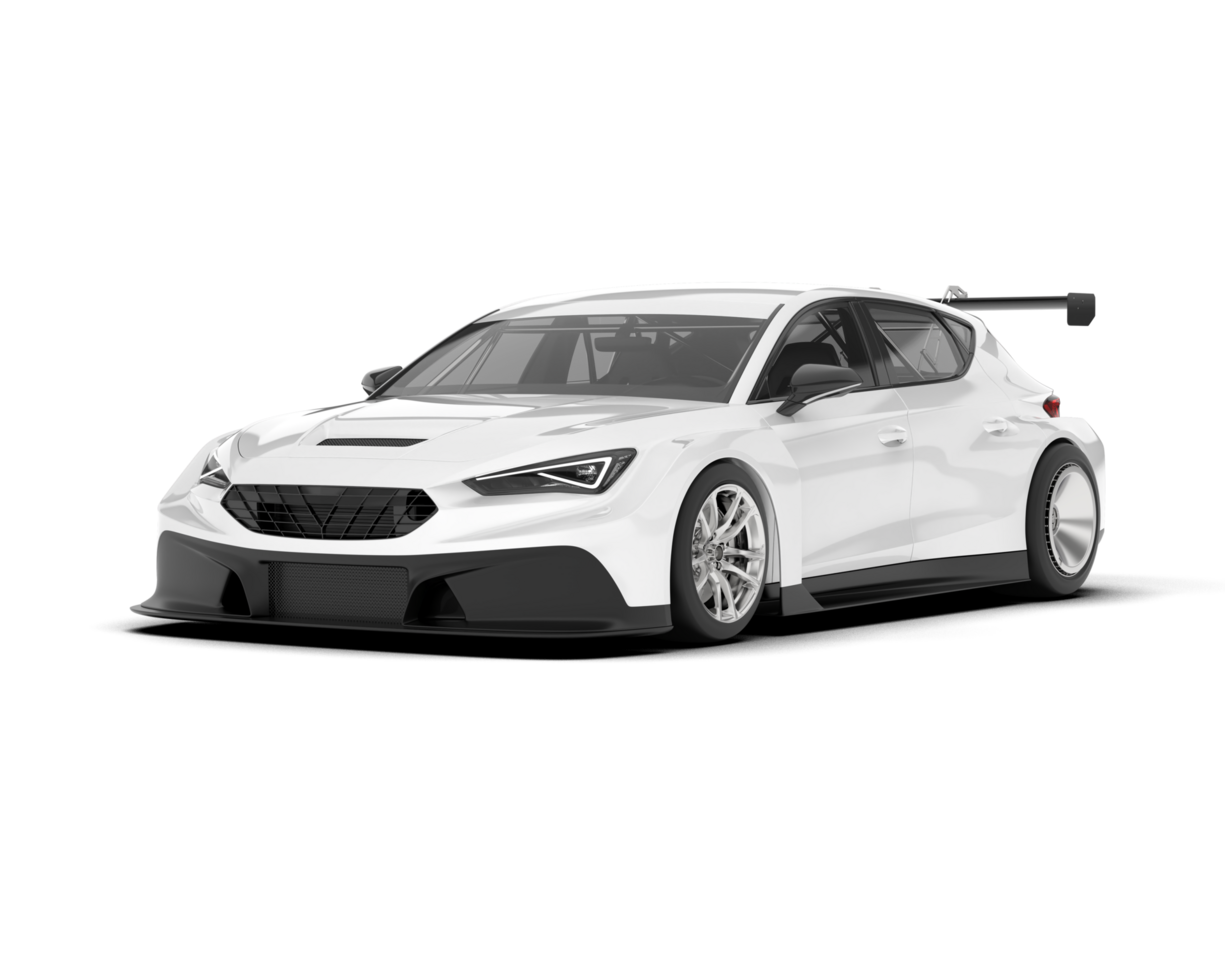 White sport car isolated on transparent background. 3d rendering - illustration png