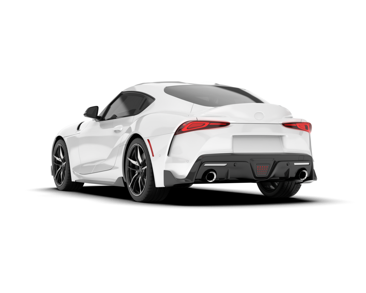 White sport car isolated on transparent background. 3d rendering - illustration png