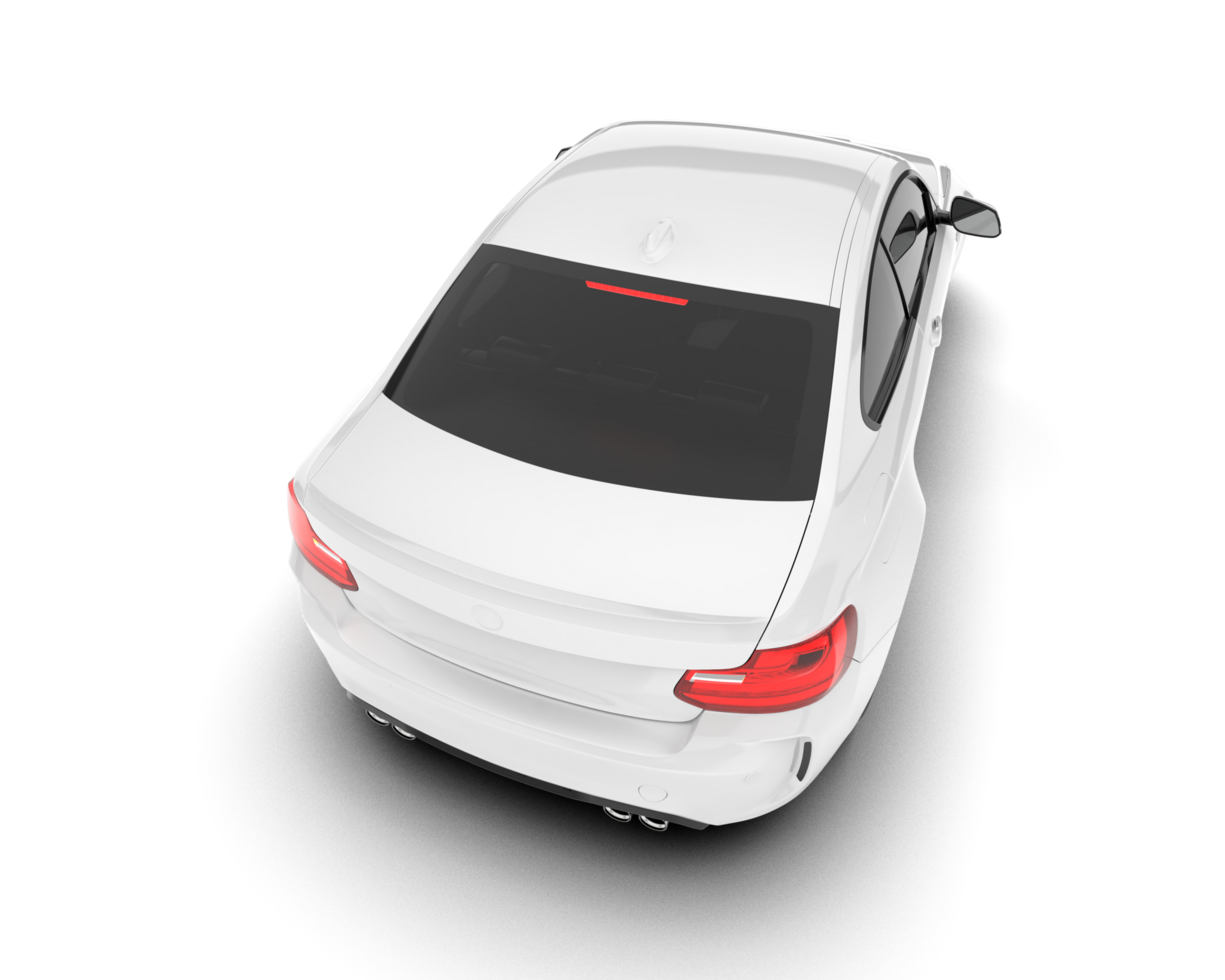 White sport car isolated on transparent background. 3d rendering - illustration png