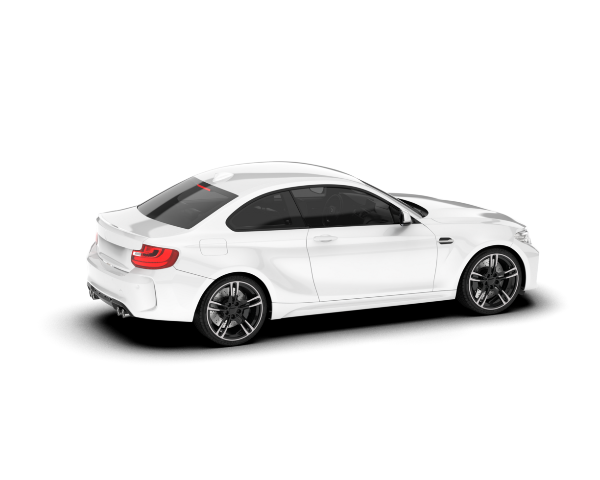 White sport car isolated on transparent background. 3d rendering - illustration png