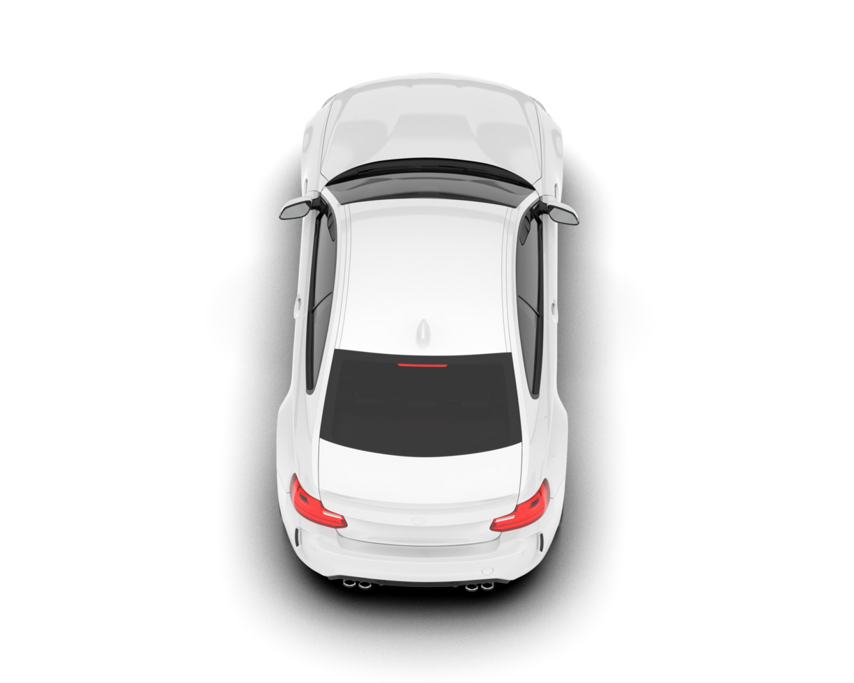 White sport car isolated on transparent background. 3d rendering - illustration png