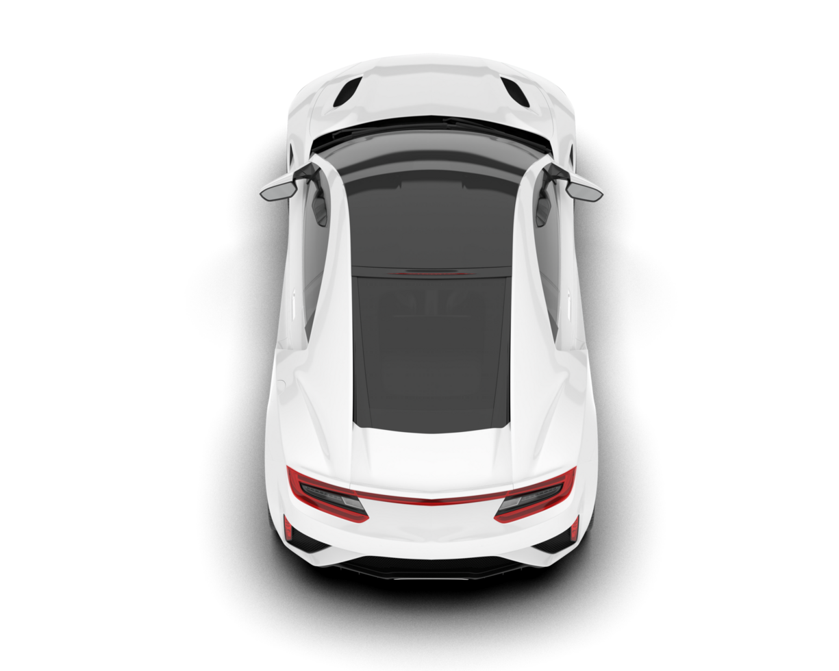 White sport car isolated on transparent background. 3d rendering - illustration png