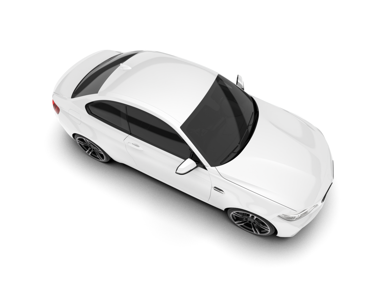 White sport car isolated on transparent background. 3d rendering - illustration png