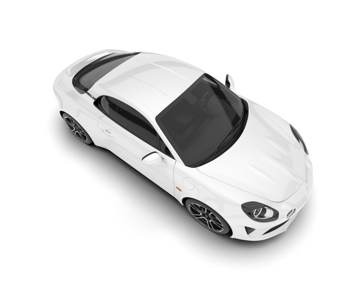 White sport car isolated on transparent background. 3d rendering - illustration png