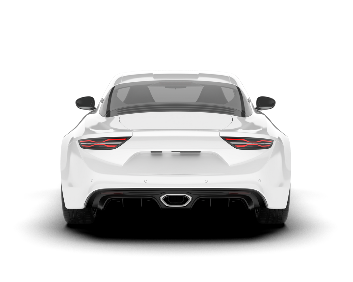 White sport car isolated on transparent background. 3d rendering - illustration png