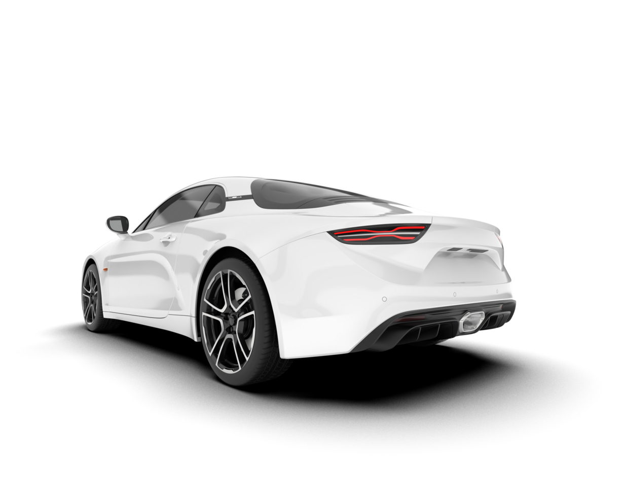 White sport car isolated on transparent background. 3d rendering - illustration png