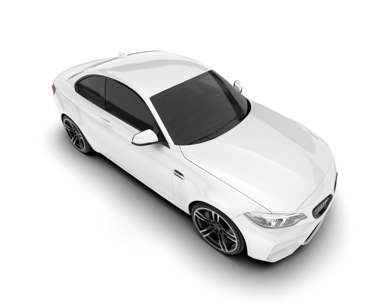 blanc sport voiture isolé sur transparent Contexte. 3d le rendu - illustration png