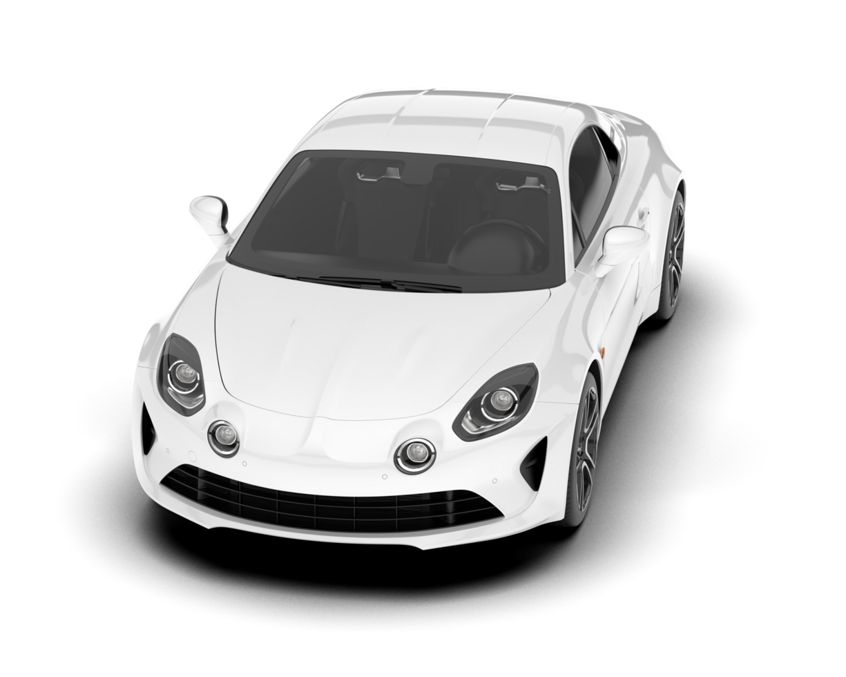 White sport car isolated on transparent background. 3d rendering - illustration png