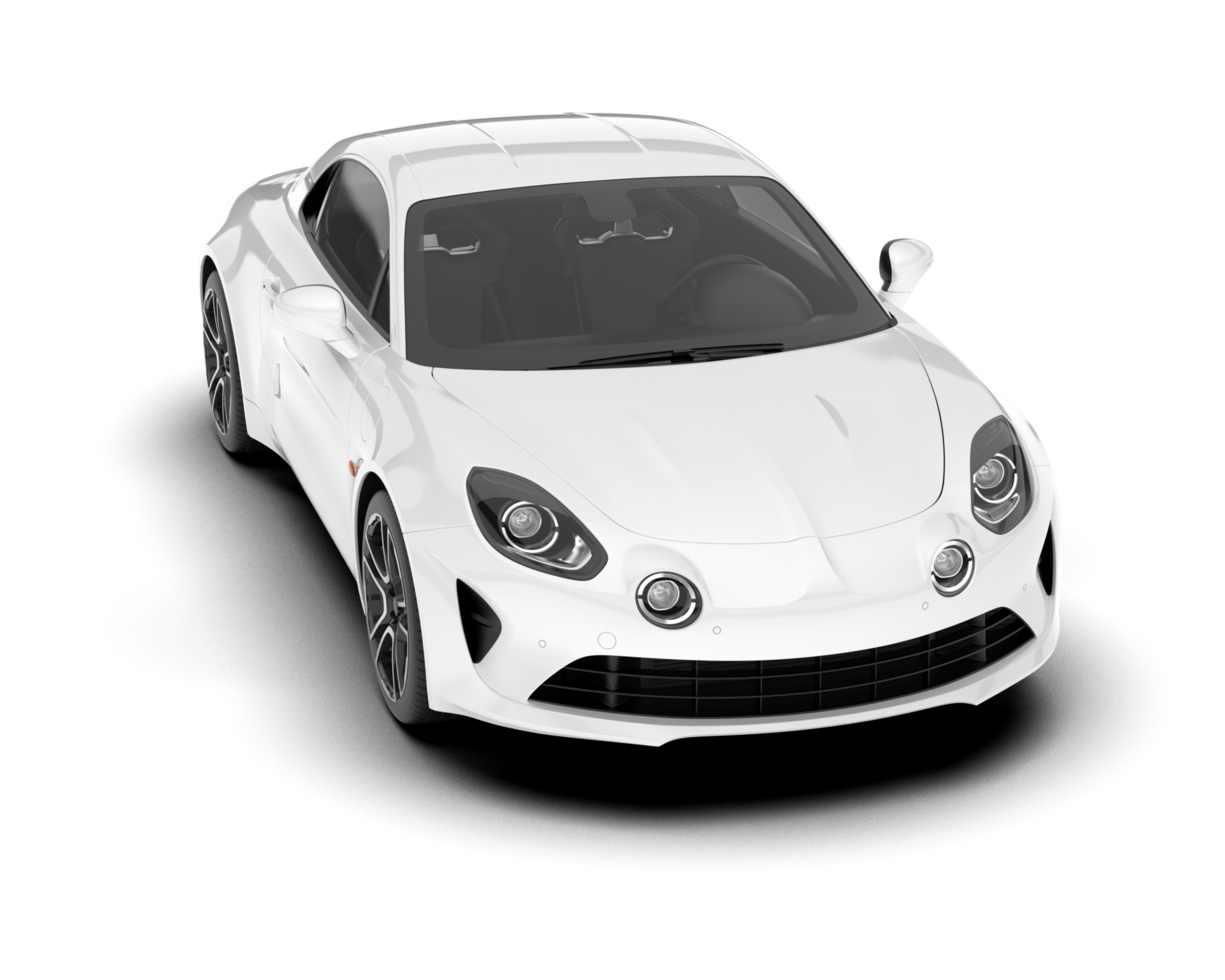White sport car isolated on transparent background. 3d rendering - illustration png