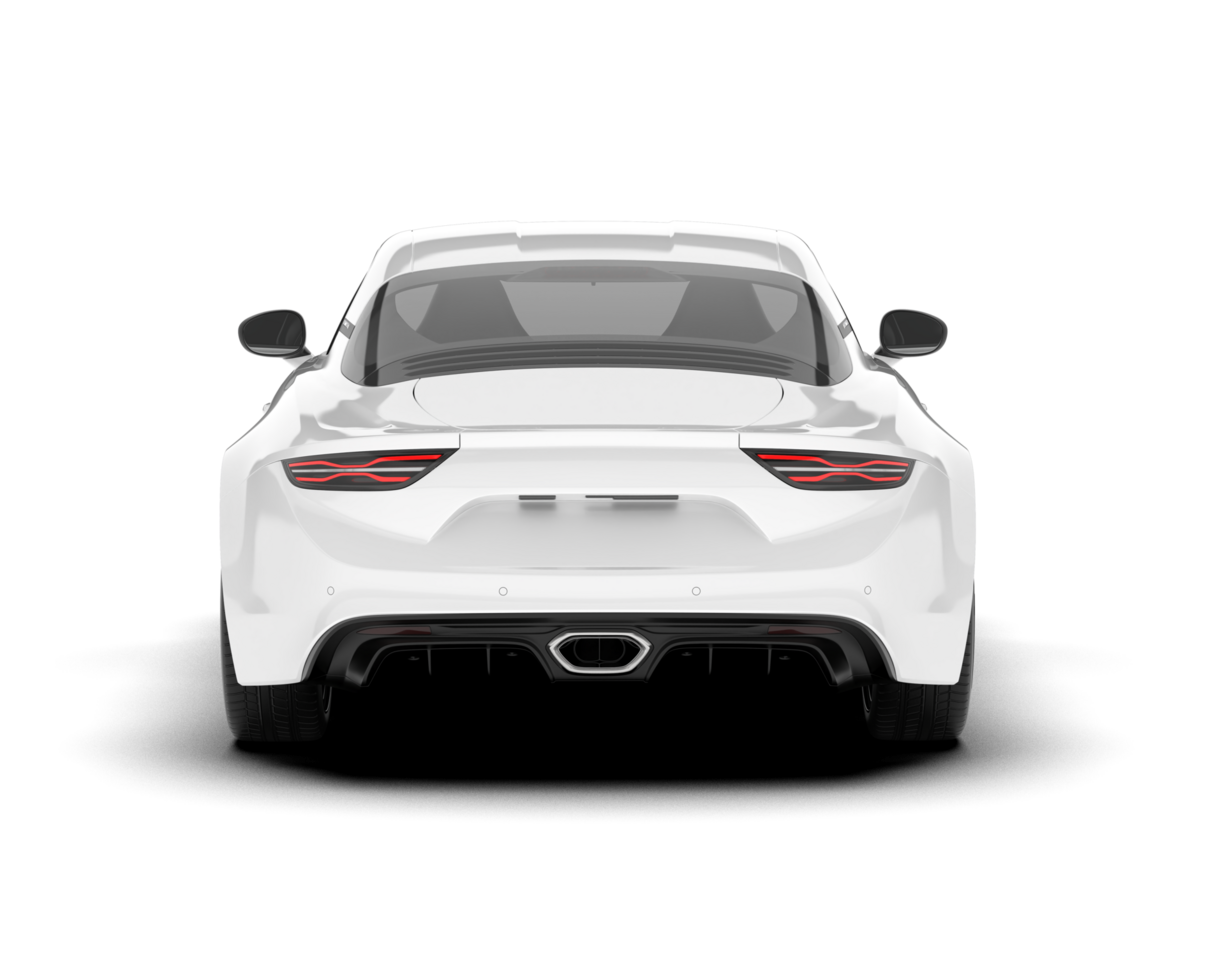 White sport car isolated on transparent background. 3d rendering - illustration png