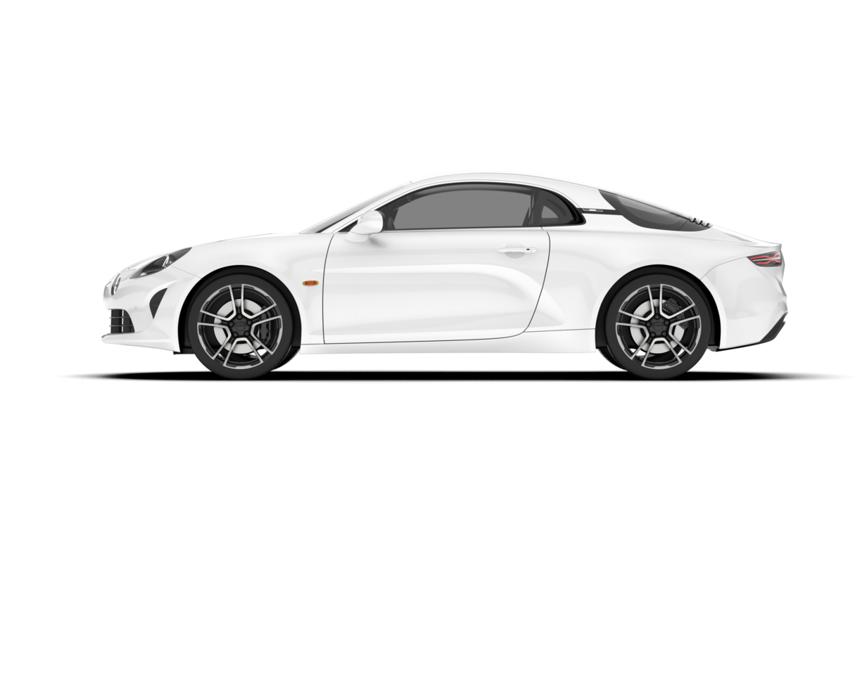 White sport car isolated on transparent background. 3d rendering - illustration png