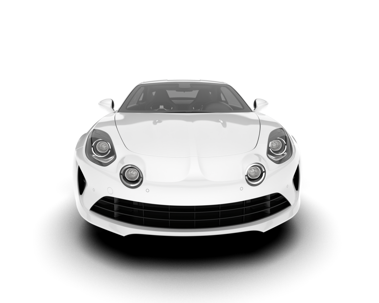White sport car isolated on transparent background. 3d rendering - illustration png