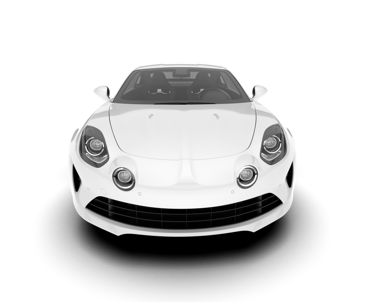 White sport car isolated on transparent background. 3d rendering - illustration png
